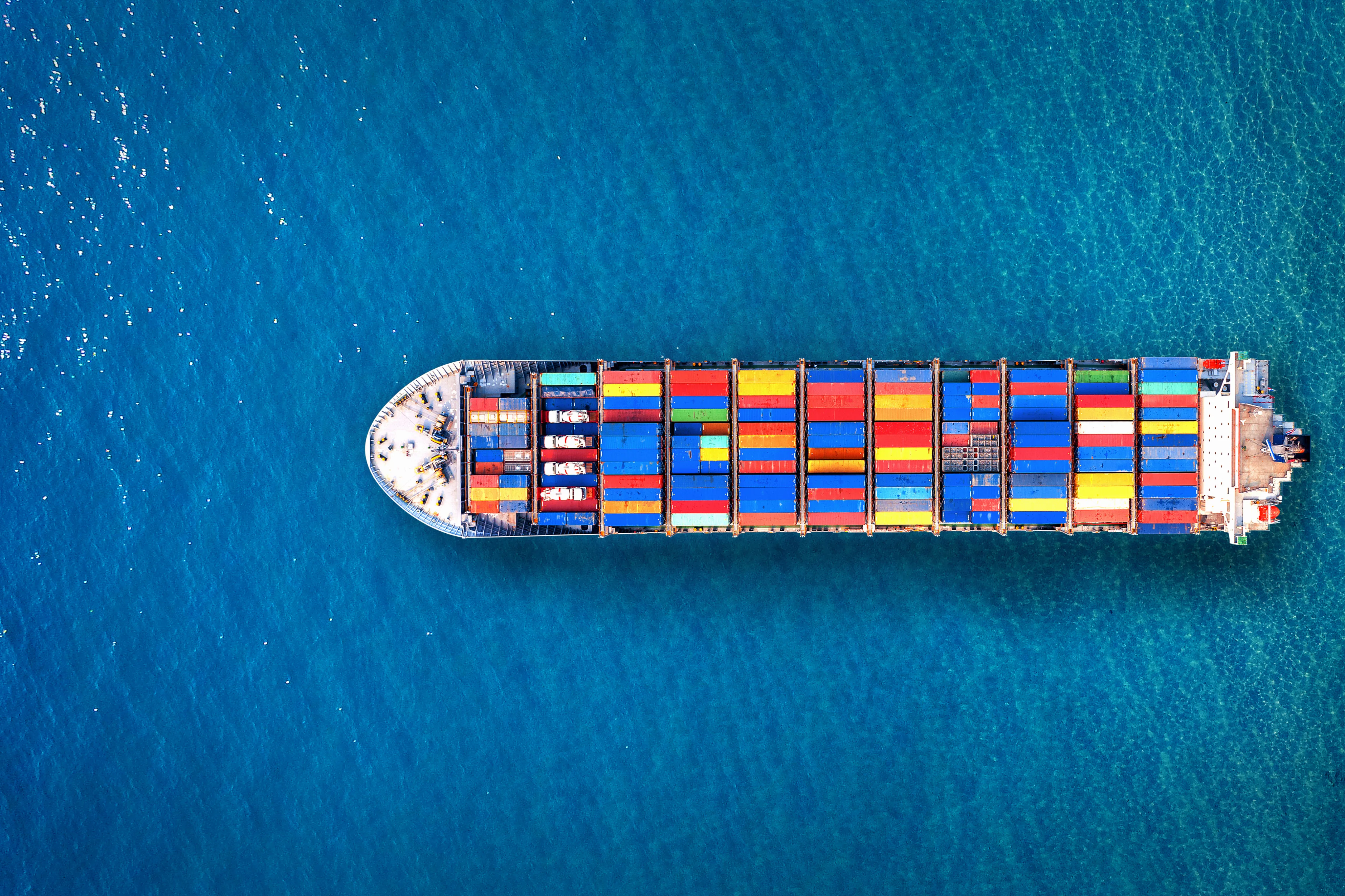 Cargo ship at sea